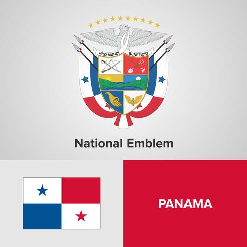 Emblema nacional, mapa e bandeira vetor