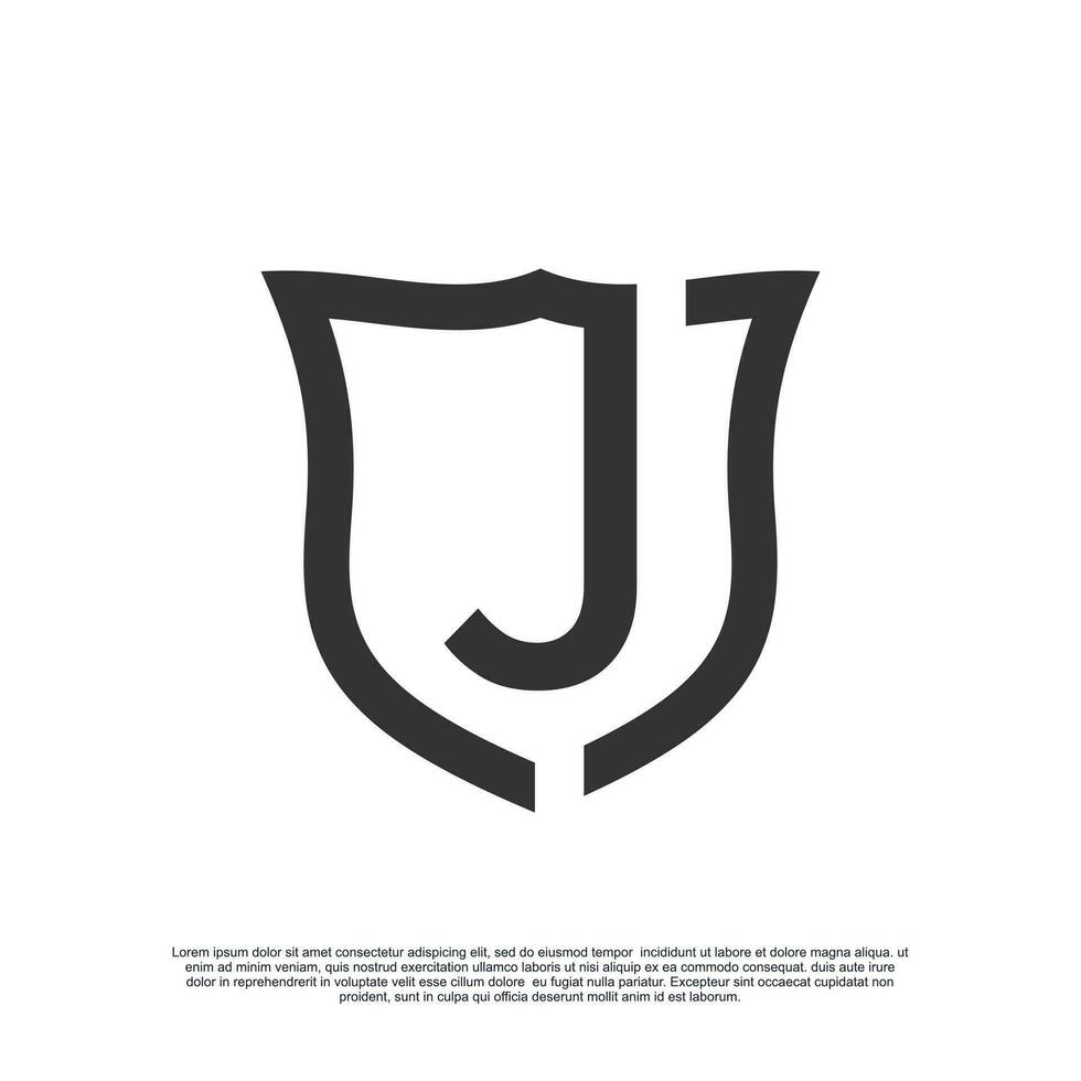 logotipo Projeto inicial carta com escudo para o negócio criativo conceito Prêmio vetor