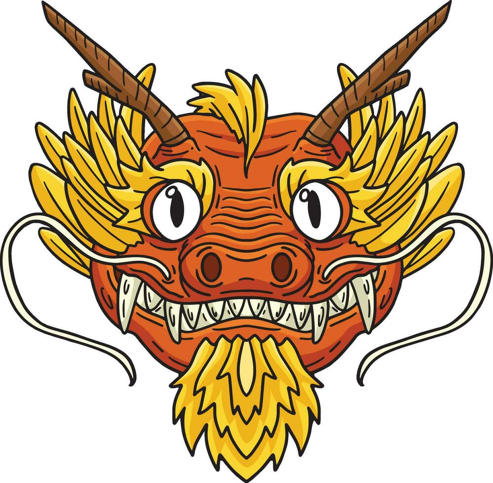 ano do a Dragão Dragão cabeça desenho animado clipart vetor