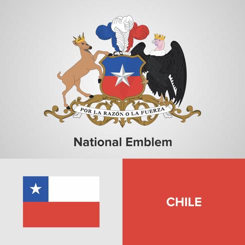 Emblema nacional, mapa e bandeira vetor