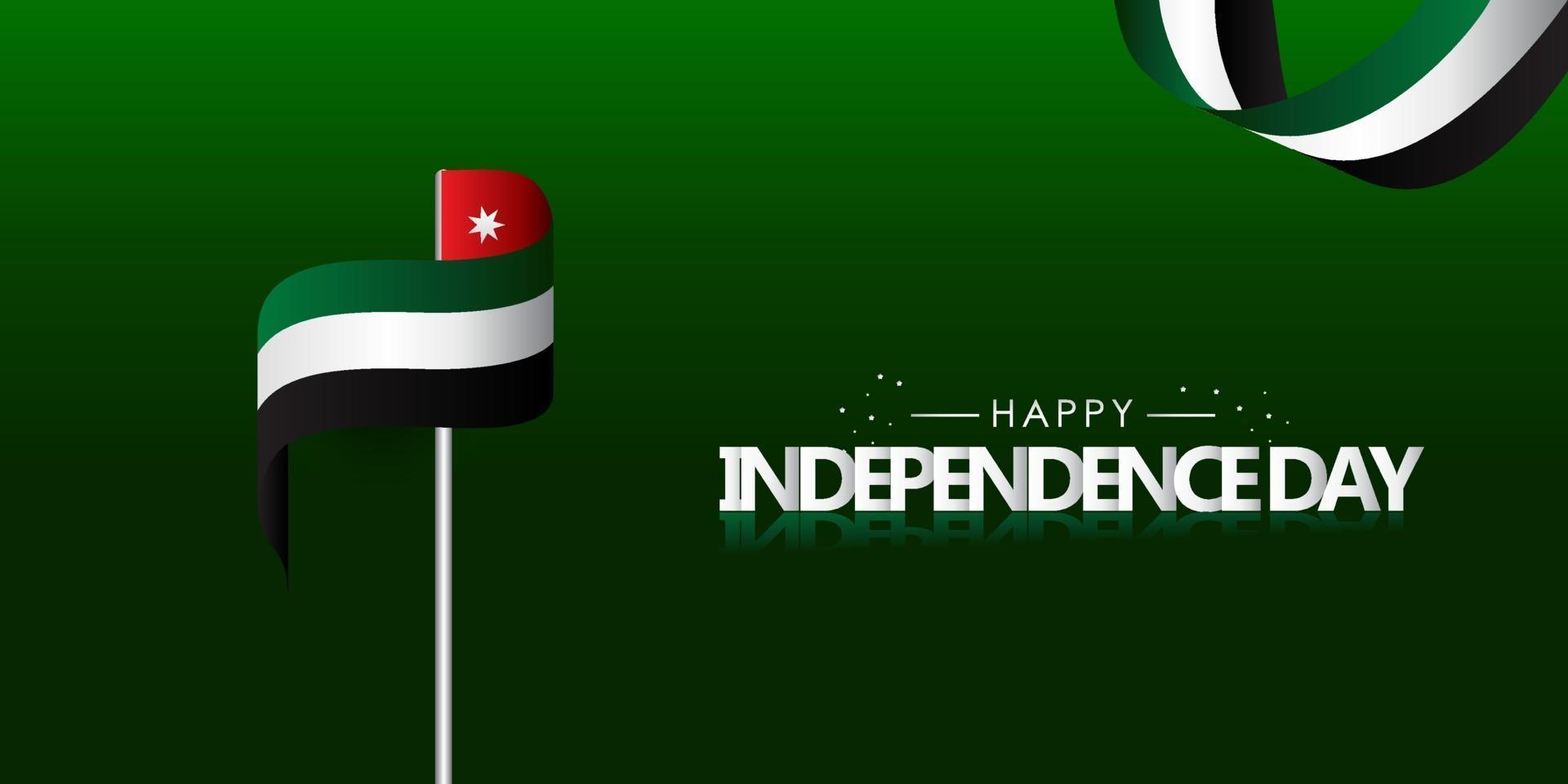feliz dia da independência da Jordânia design plano de fundo vetor