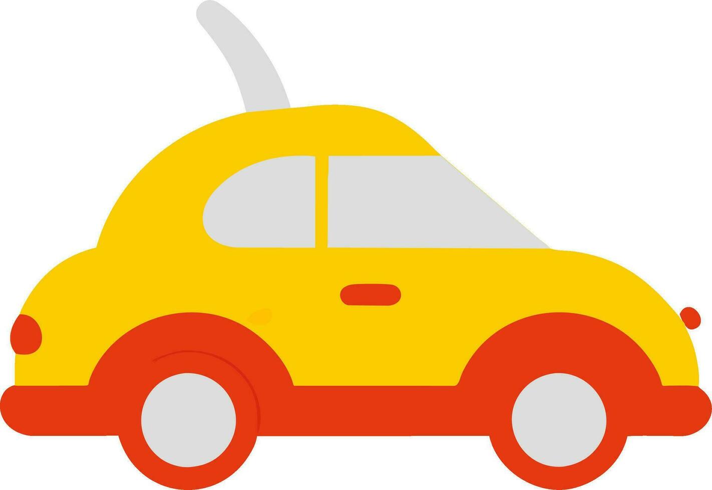 uma desenho animado amarelo carro ilustração vetor