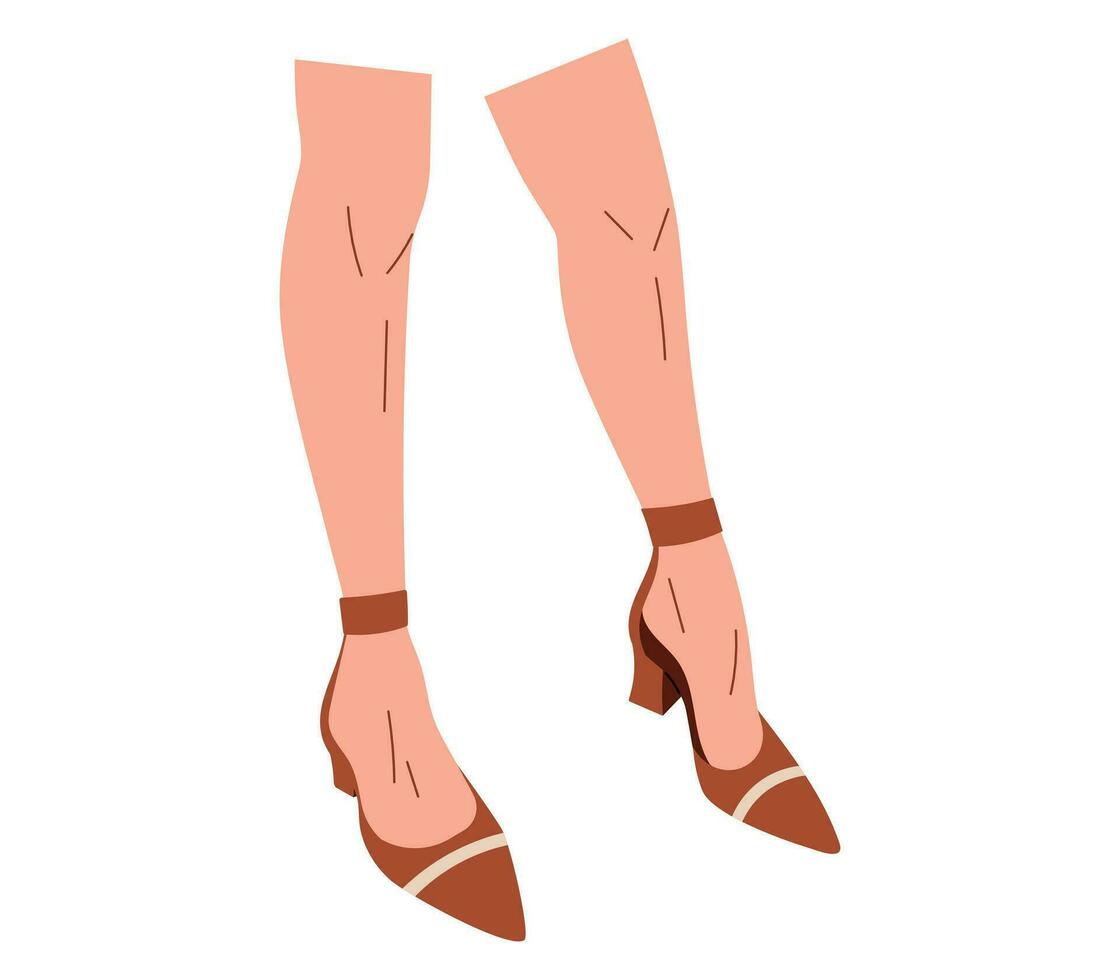 mulheres lindo delgado pernas dentro salto alto vermelho sapato. vetor isolado moda ilustração.