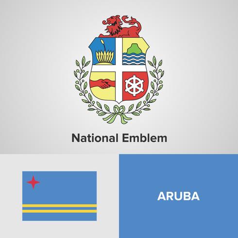 Emblema nacional, mapa e bandeira vetor