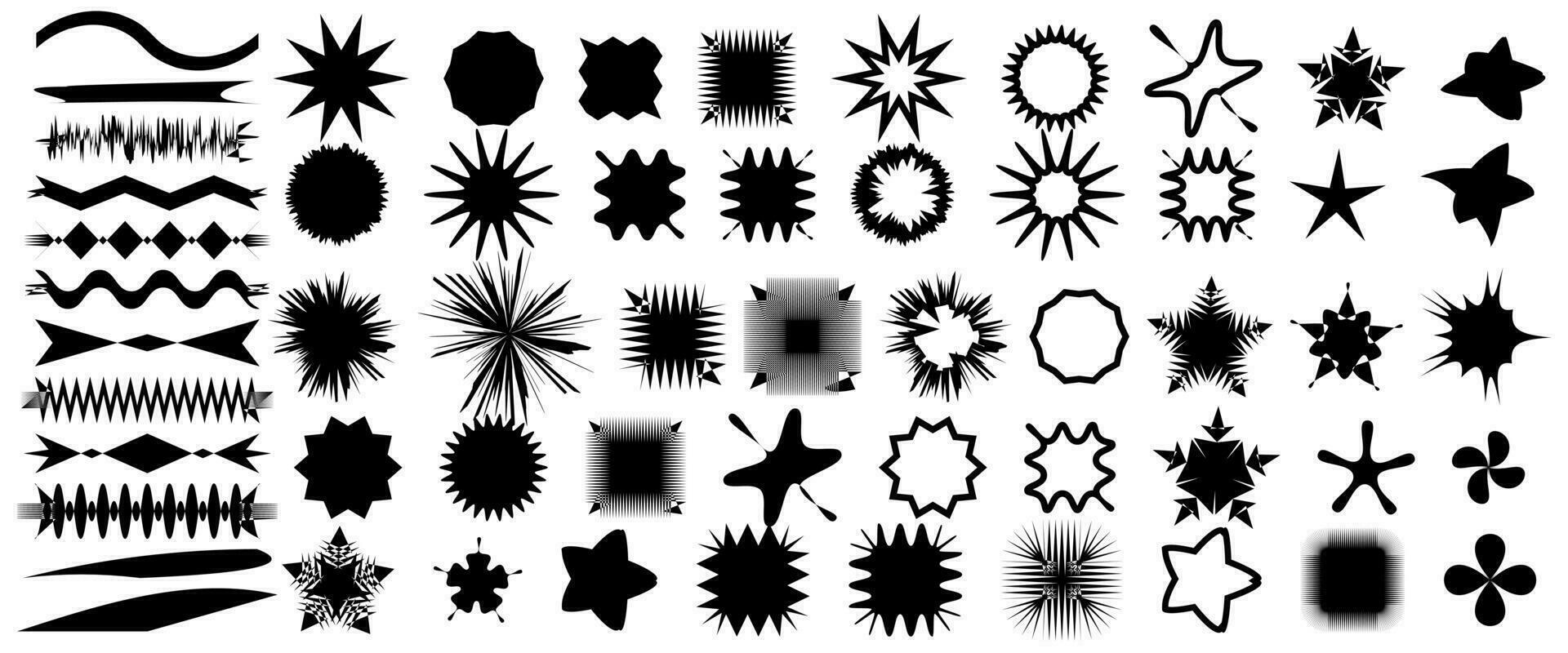 conjunto do abstrato estético ano 2000 geométrico elementos retro vetor formas