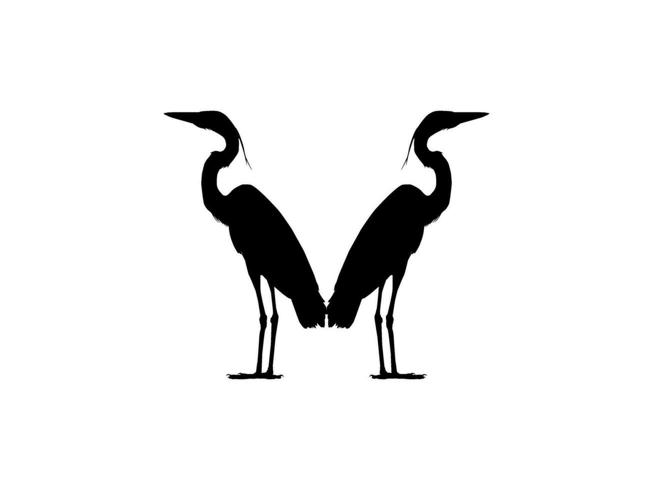 par do a Preto garça pássaro, egretta ardesíaca, Além disso conhecido Como a Preto garça silhueta para arte ilustração, logotipo, pictograma, local na rede Internet, ou gráfico Projeto elemento. vetor ilustração