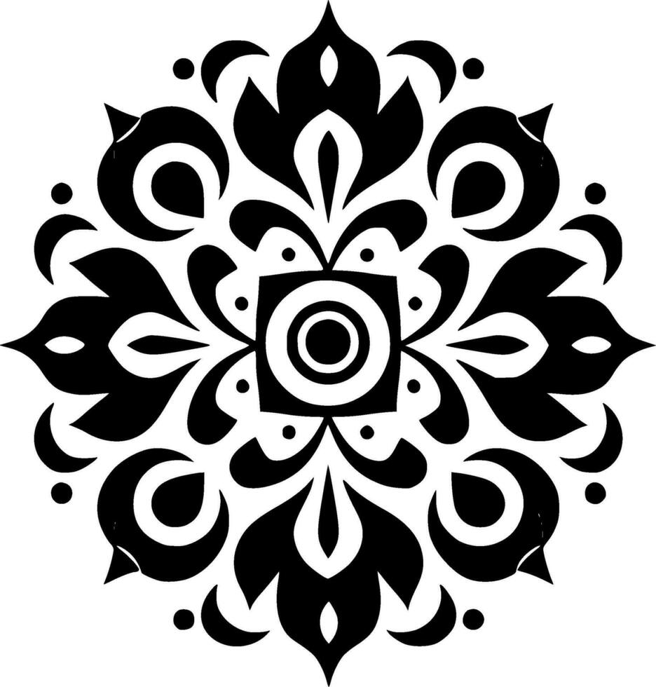 mandala, Preto e branco vetor ilustração