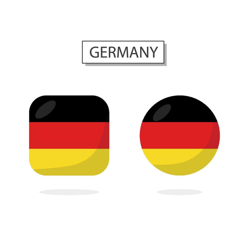 bandeira do Alemanha 2 formas ícone 3d desenho animado estilo. vetor