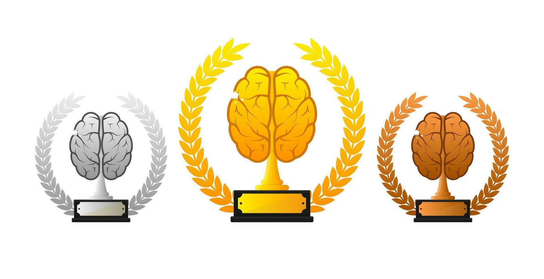 ouro, prata e bronze medalha, campeão e vencedora prêmios - 1º, 2º e 3º Lugar, colocar prêmios definir. vetor