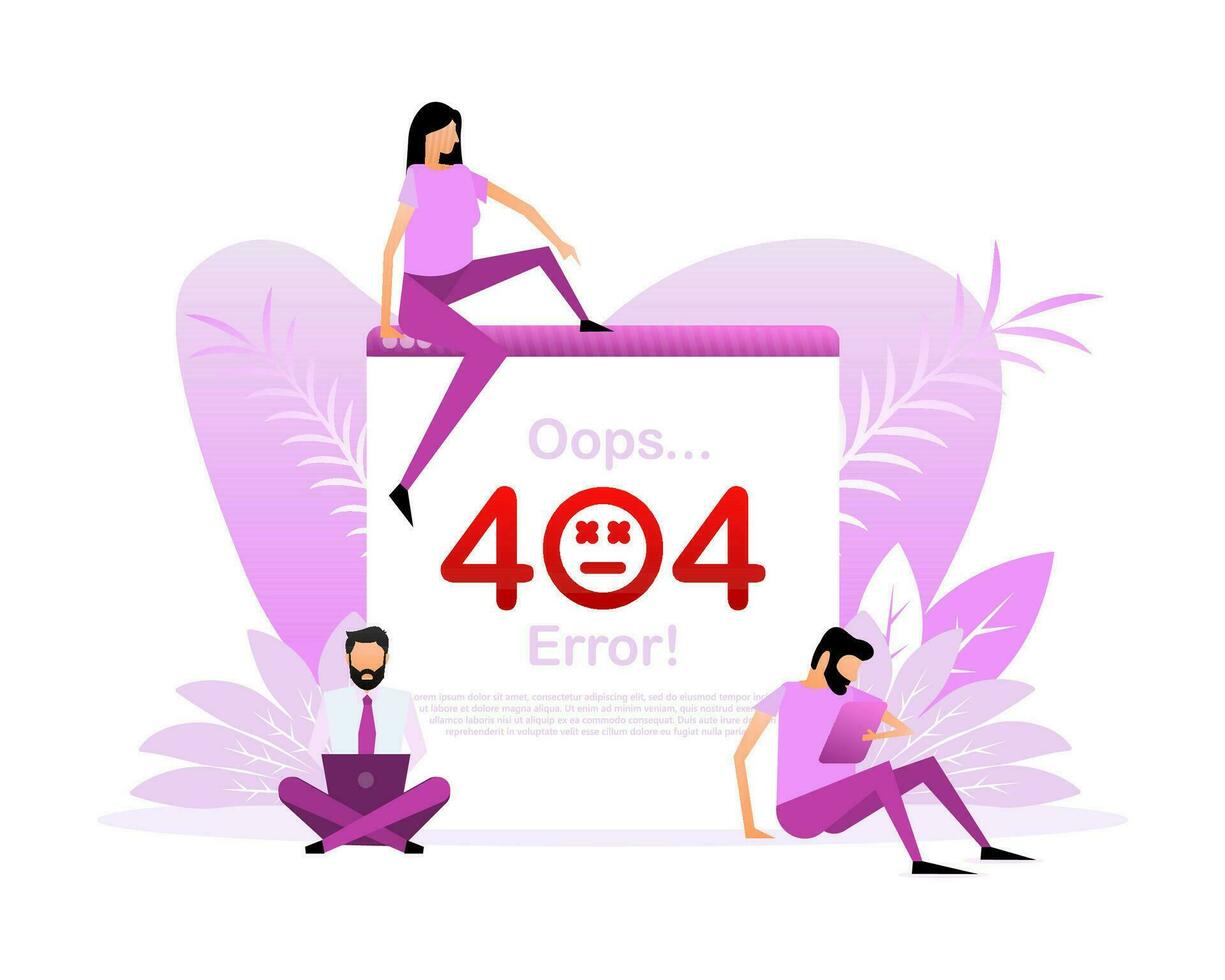 404, ótimo Projeto para qualquer propósitos. plano estilo pessoas. Internet rede vetor