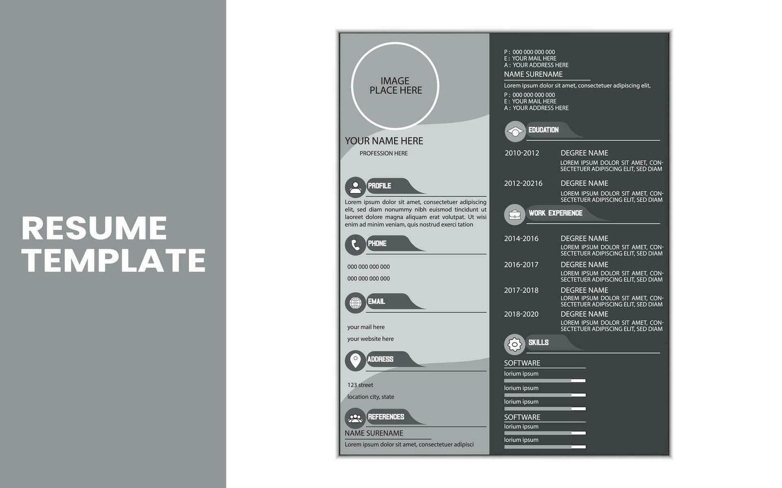 simples cv Projeto modelo. vetor