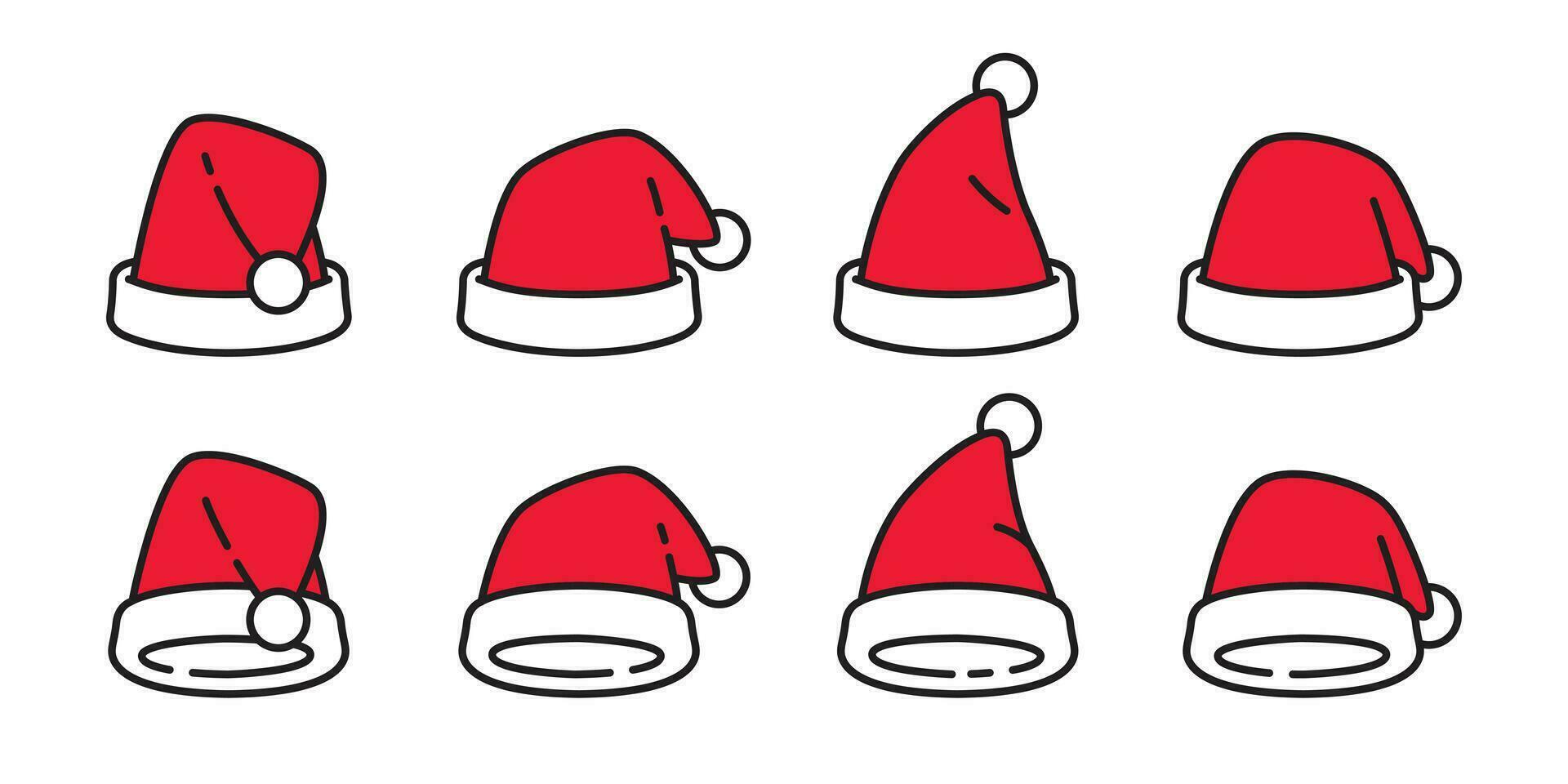 Natal vetor santa claus chapéu ícone logotipo símbolo personagem desenho animado ilustração rabisco Projeto