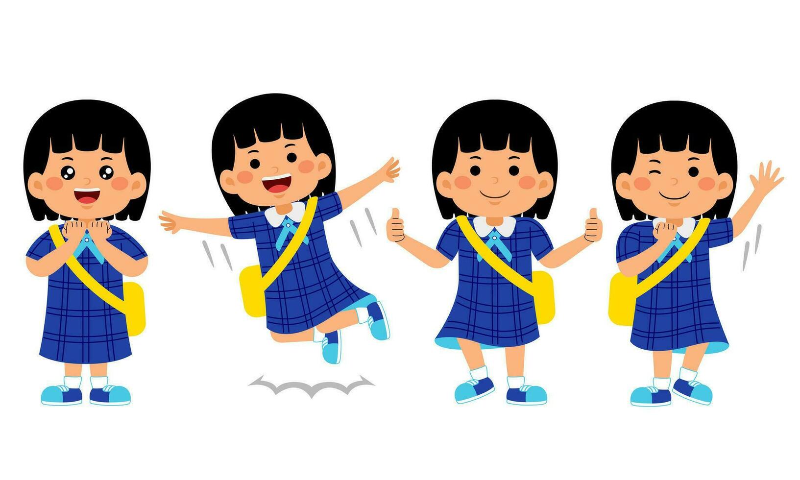 aluna com escola uniforme vetor ilustração