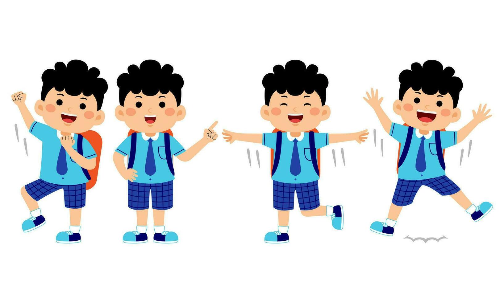 aluna com escola uniforme vetor ilustração