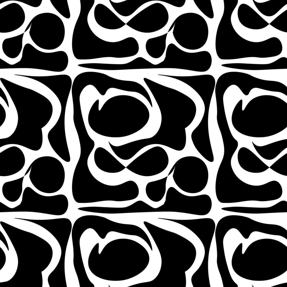 padrão preto e branco sem costura com ilustração de shapes.vector vetor