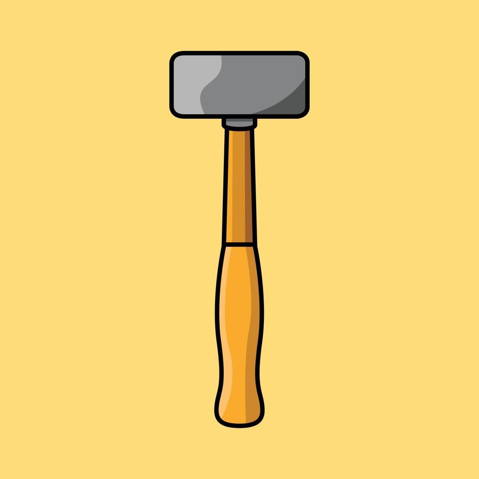 ilustração do ícone do vetor dos desenhos animados do martelo de trenó