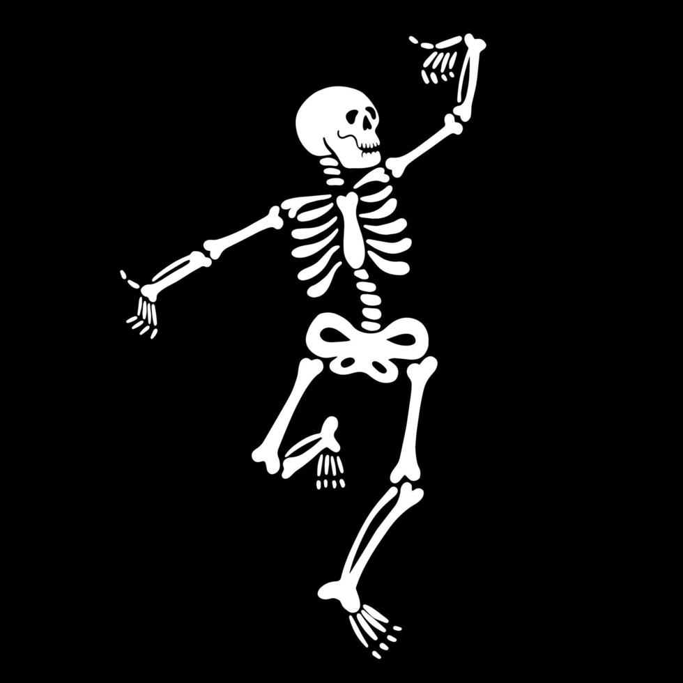 esqueleto dançando. ilustração vetorial vetor
