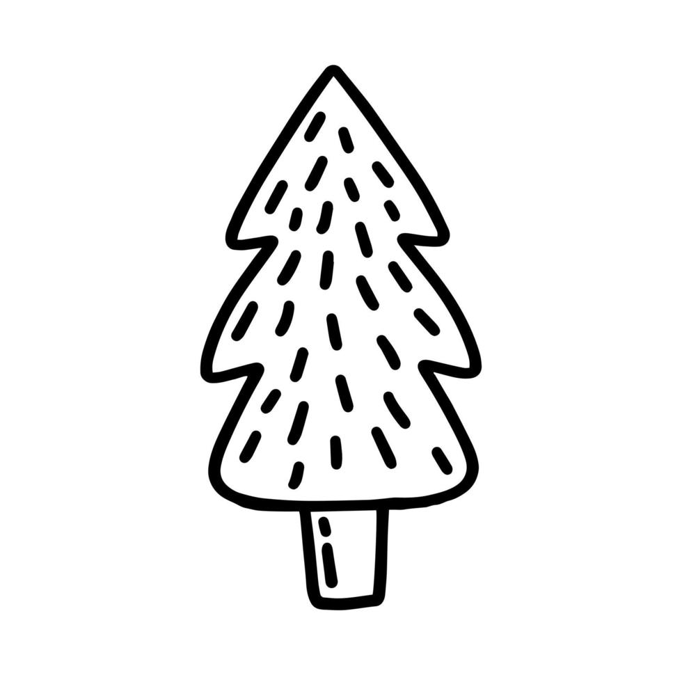 árvore de Natal. ilustração vetorial no estilo doodle. vetor