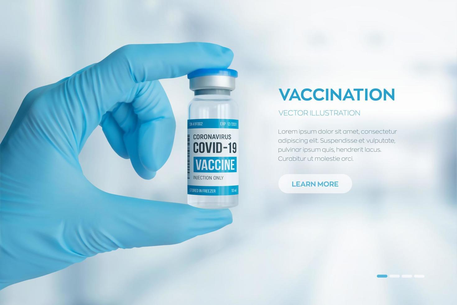 ampolas com vacina covid-19. conceito de vacinação. vetor