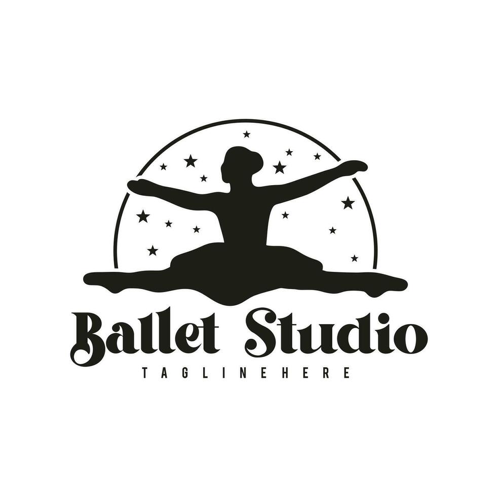 balé logotipo modelo vetor ilustração, bailarina logotipo Projeto