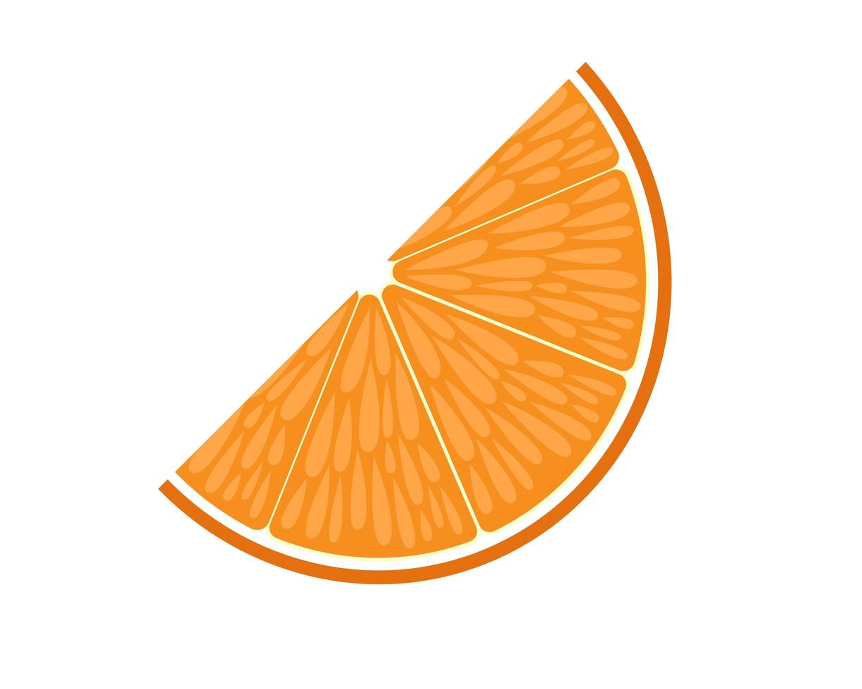 fatia plana de laranja vetor