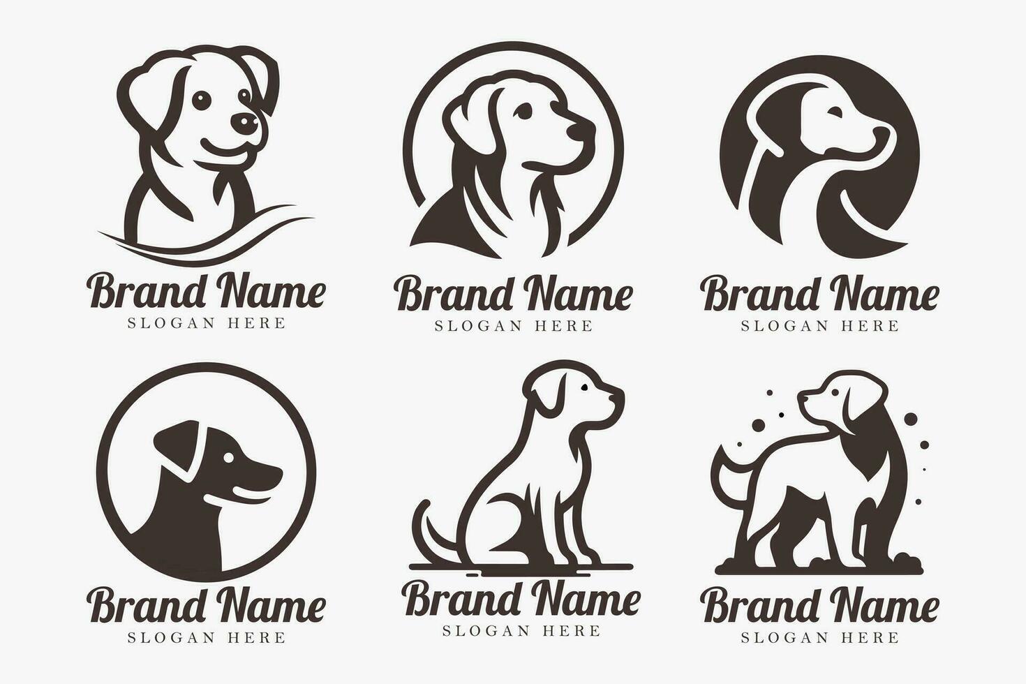 vetor cabeça do cachorro logotipo ícone Projeto
