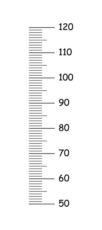 crianças altura gráfico a partir de 50. para 120 centímetros. modelo para parede crescimento adesivo. metro parede, crescimento governante. vetor esboço ilustração.