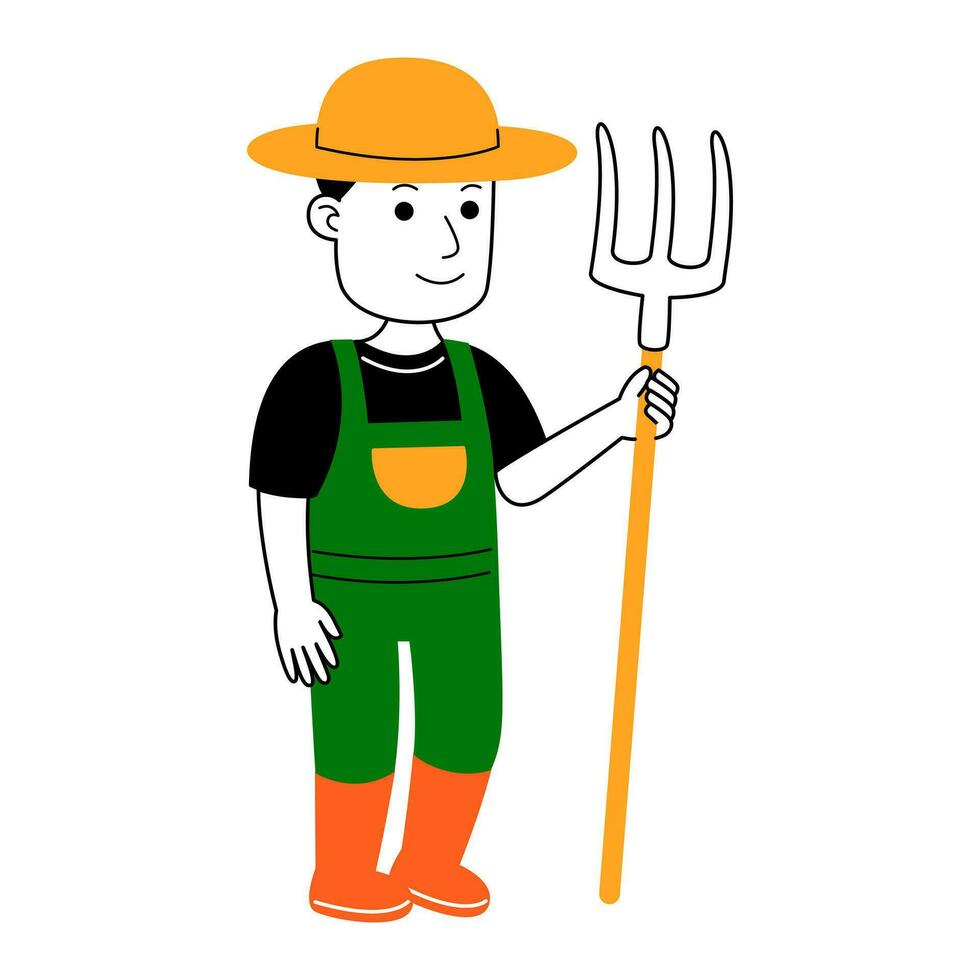 jovem homem agricultor vetor ilustração