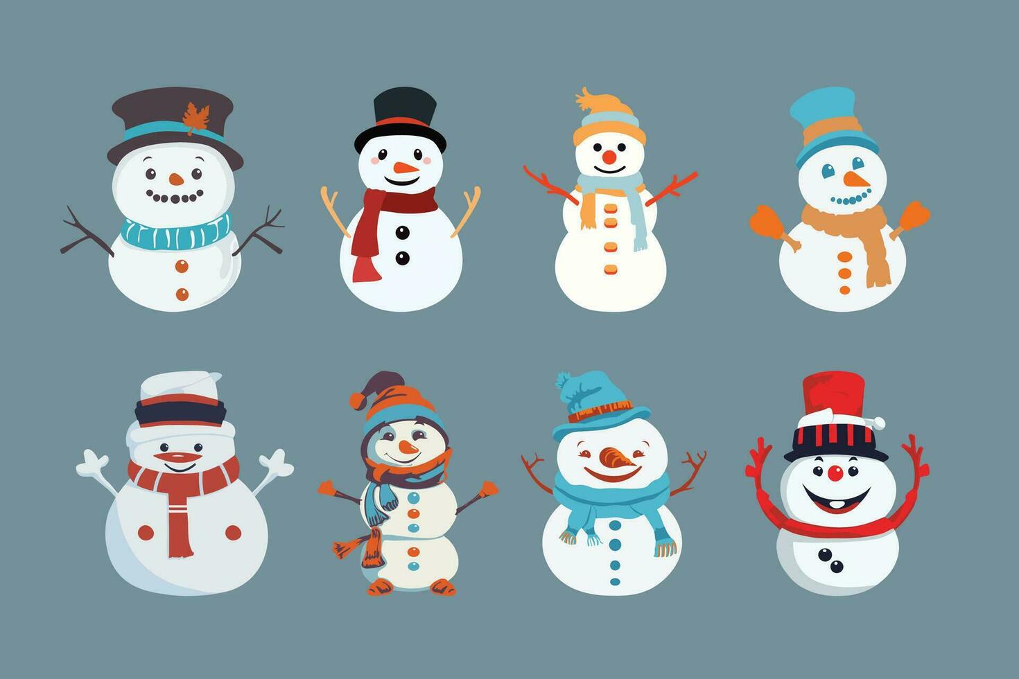 alegre boneco de neve vetores - adorável clipart para inverno desenhos