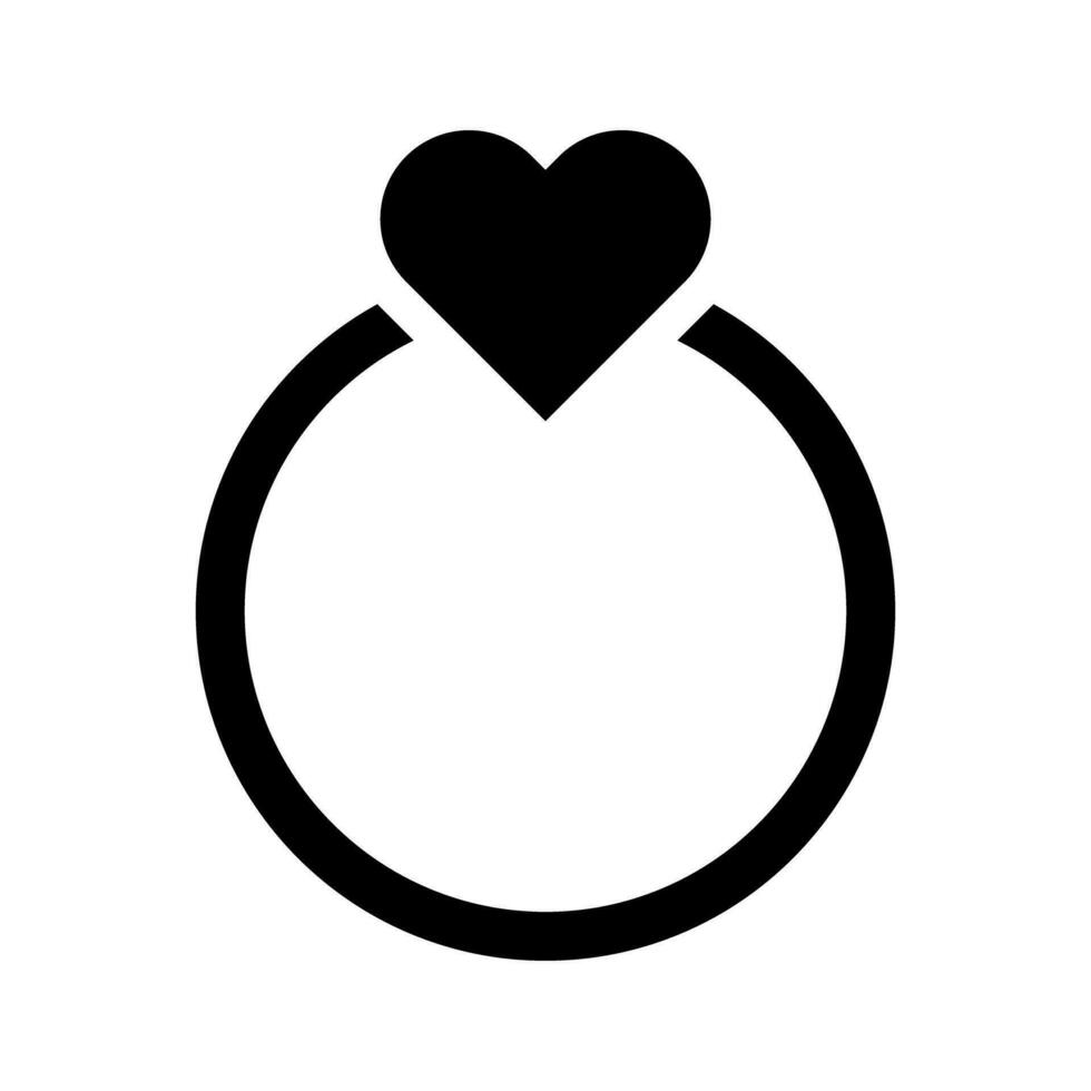 coração em forma anel silhueta ícone. vetor. vetor