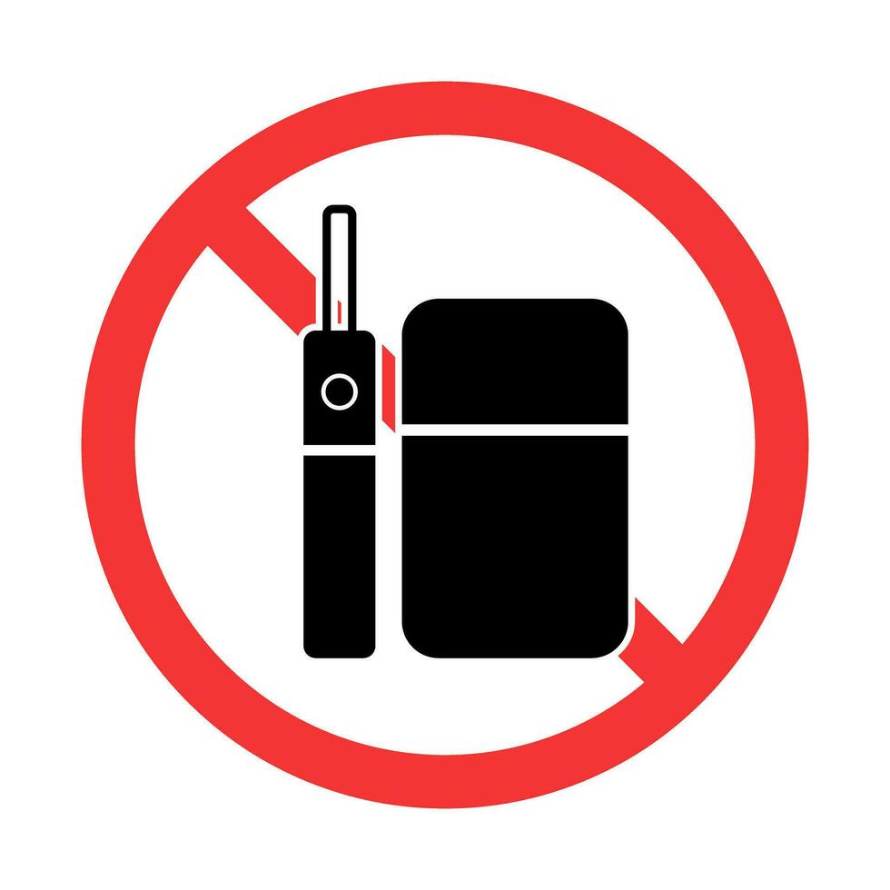 eletrônico cigarro usar proibição ícone. vetor. vetor