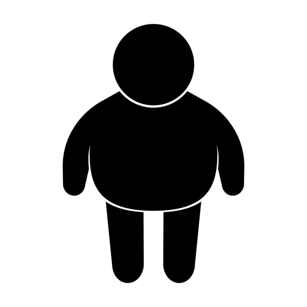 gordo homem silhueta ícone. gordo corpo. vetor. vetor