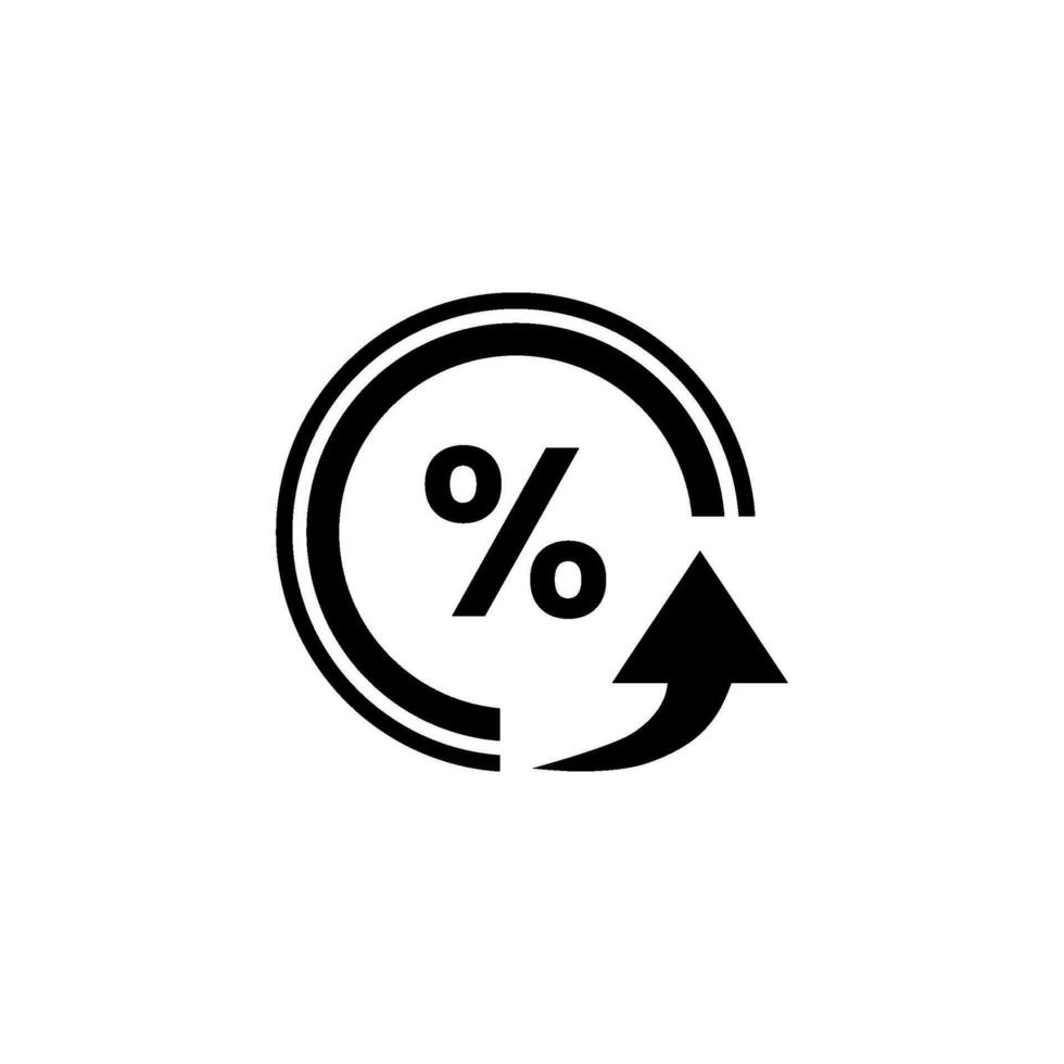 aumentar percentagem ícone, crescimento percentagem vetor ícone. editável e adequado para seu desenhos