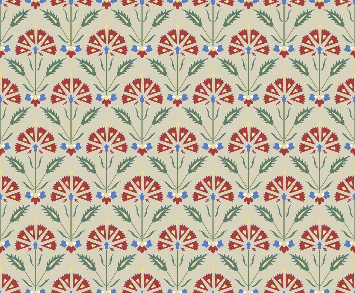 Mughal floral desatado padronizar. colorida vintage motivo fundo. desatado padronizar com decorativo flores étnico motivo, e Mughal arte flor monte. vetor