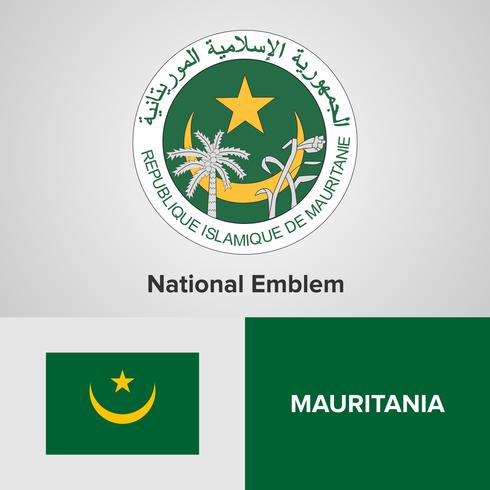 Emblema nacional, mapa e bandeira vetor