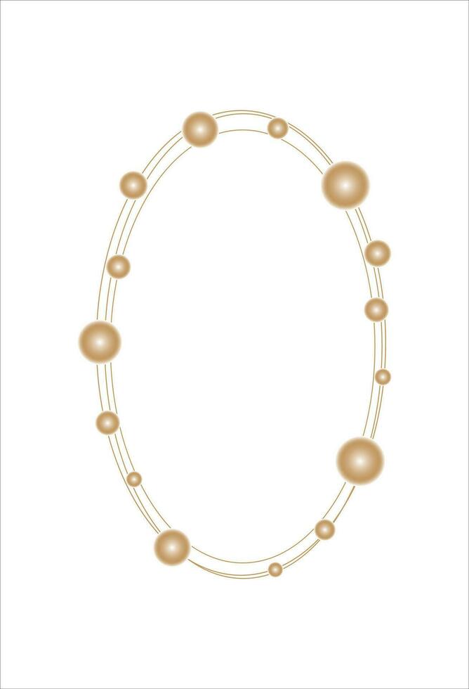 oval ouro quadro, Armação com queimando volta ouro luzes, festão, isolado em branco fundo. quadro, Armação para convites, cartões, decorações, vetor. vetor