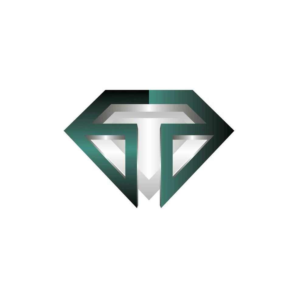 carta t diamante logotipo elegante projeto, diamante ícone modelo, adequado para seu companhia vetor