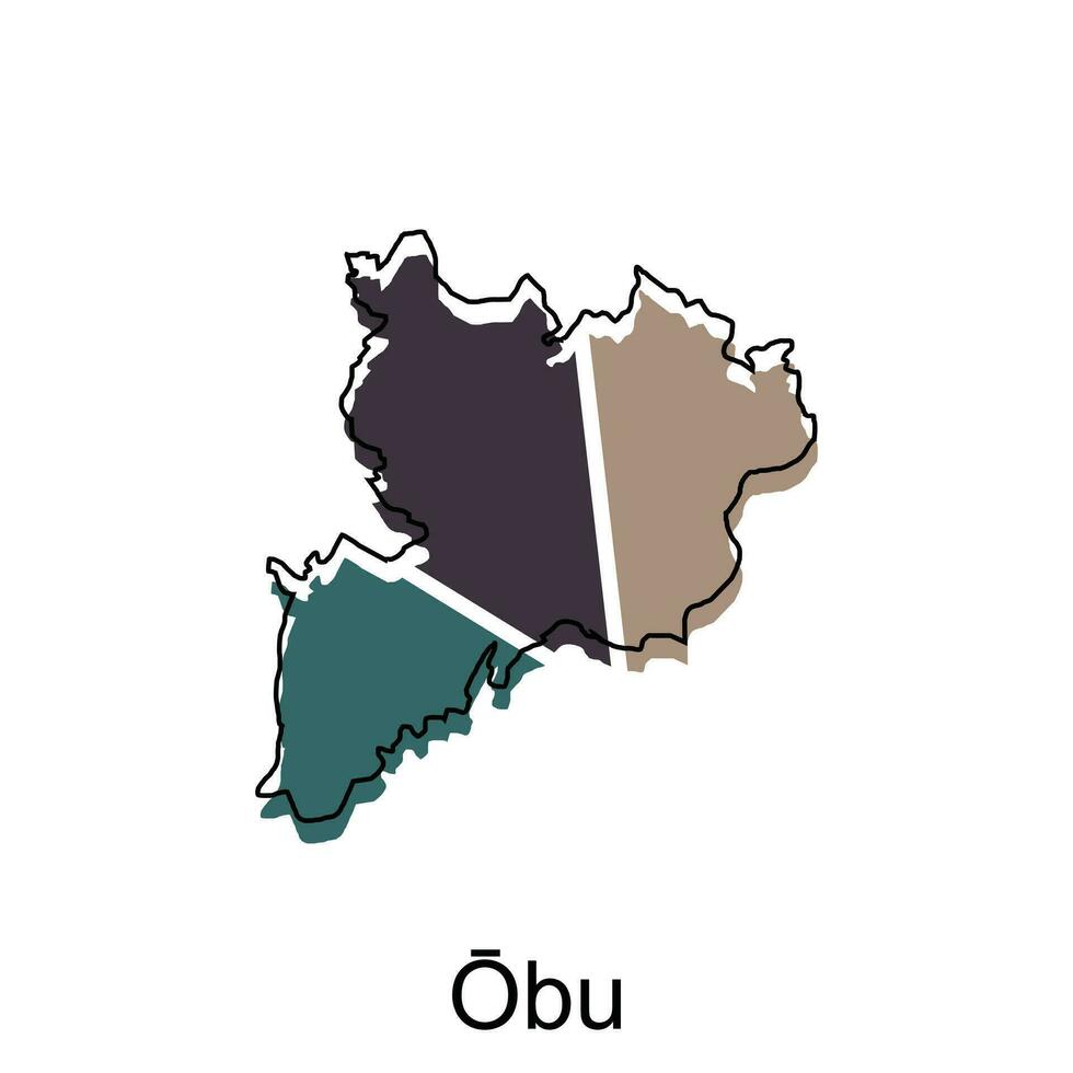 mapa cidade do obu projeto, Alto detalhado vetor mapa - Japão vetor Projeto modelo