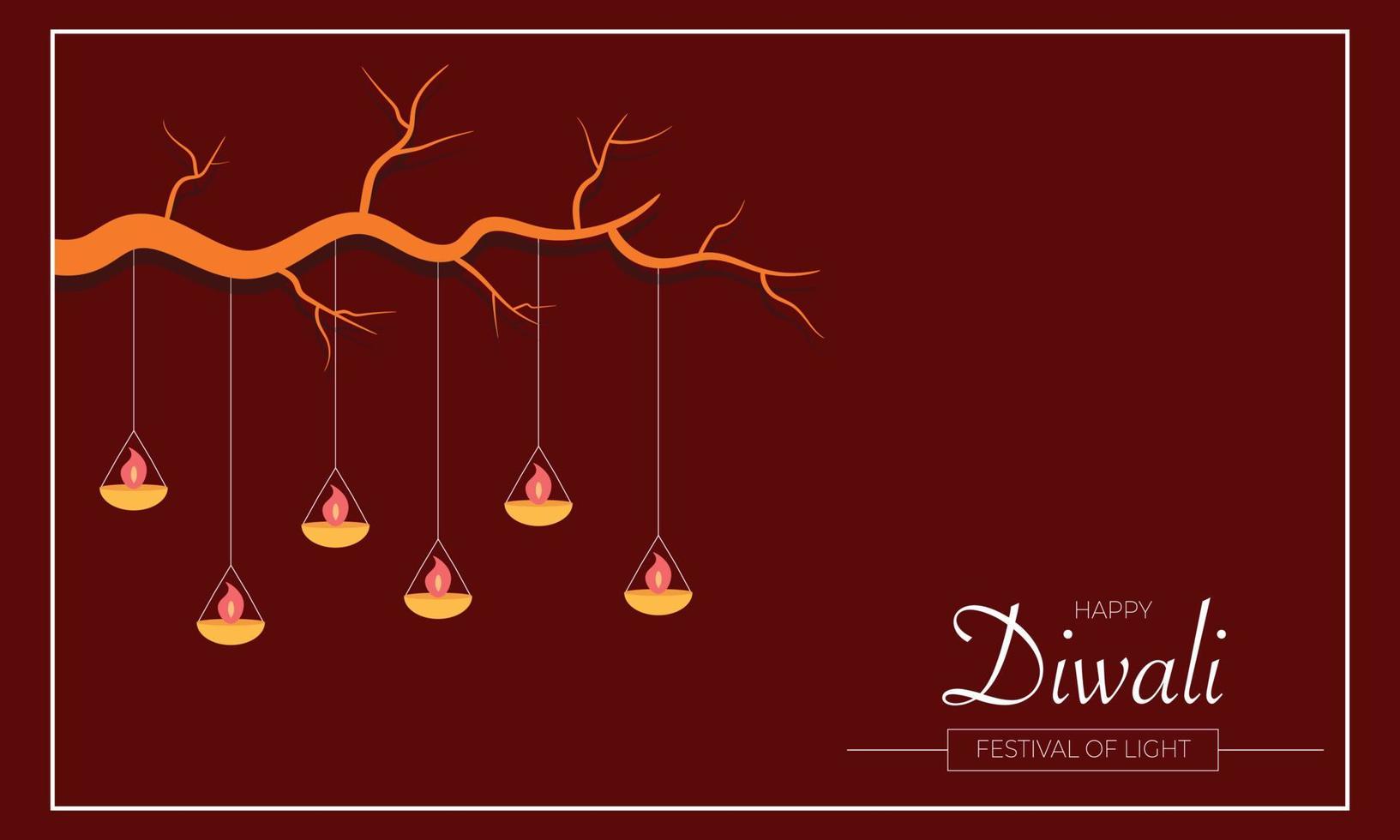 Diwali feliz com vetor de ramos de vela