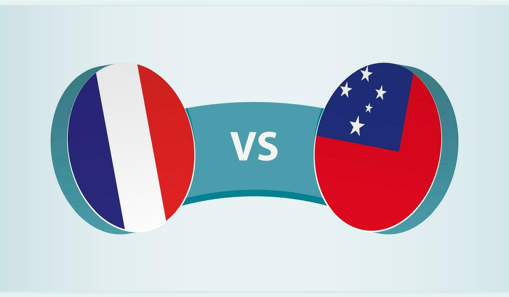 França versus samoa, equipe Esportes concorrência conceito. vetor