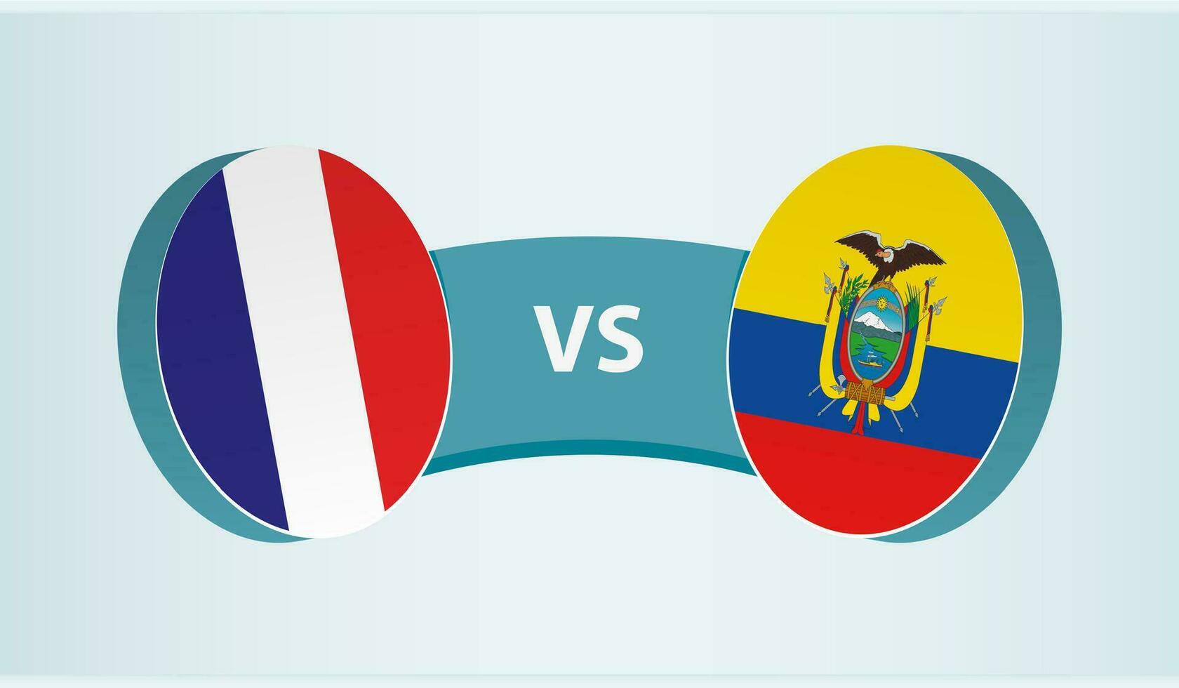 França versus Equador, equipe Esportes concorrência conceito. vetor