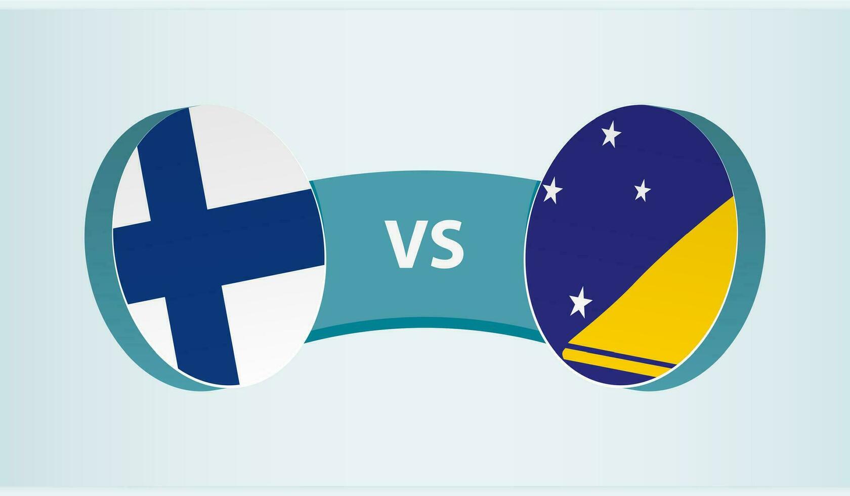 Finlândia versus toquelau, equipe Esportes concorrência conceito. vetor