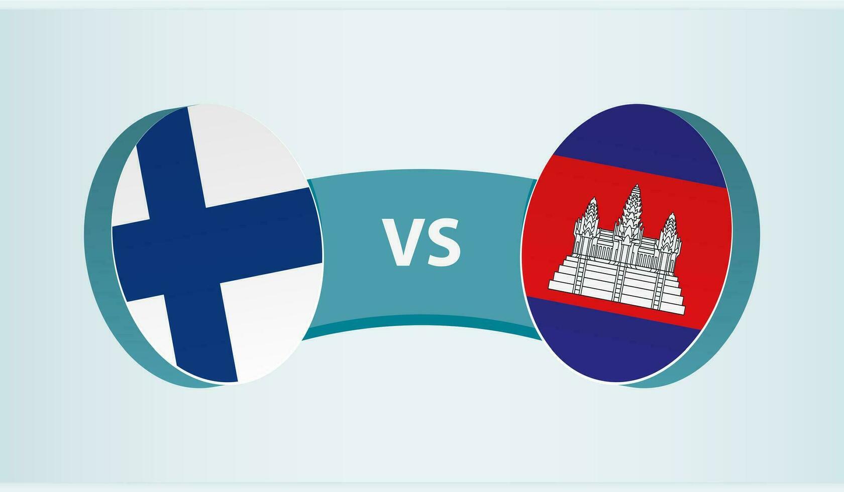 Finlândia versus Camboja, equipe Esportes concorrência conceito. vetor