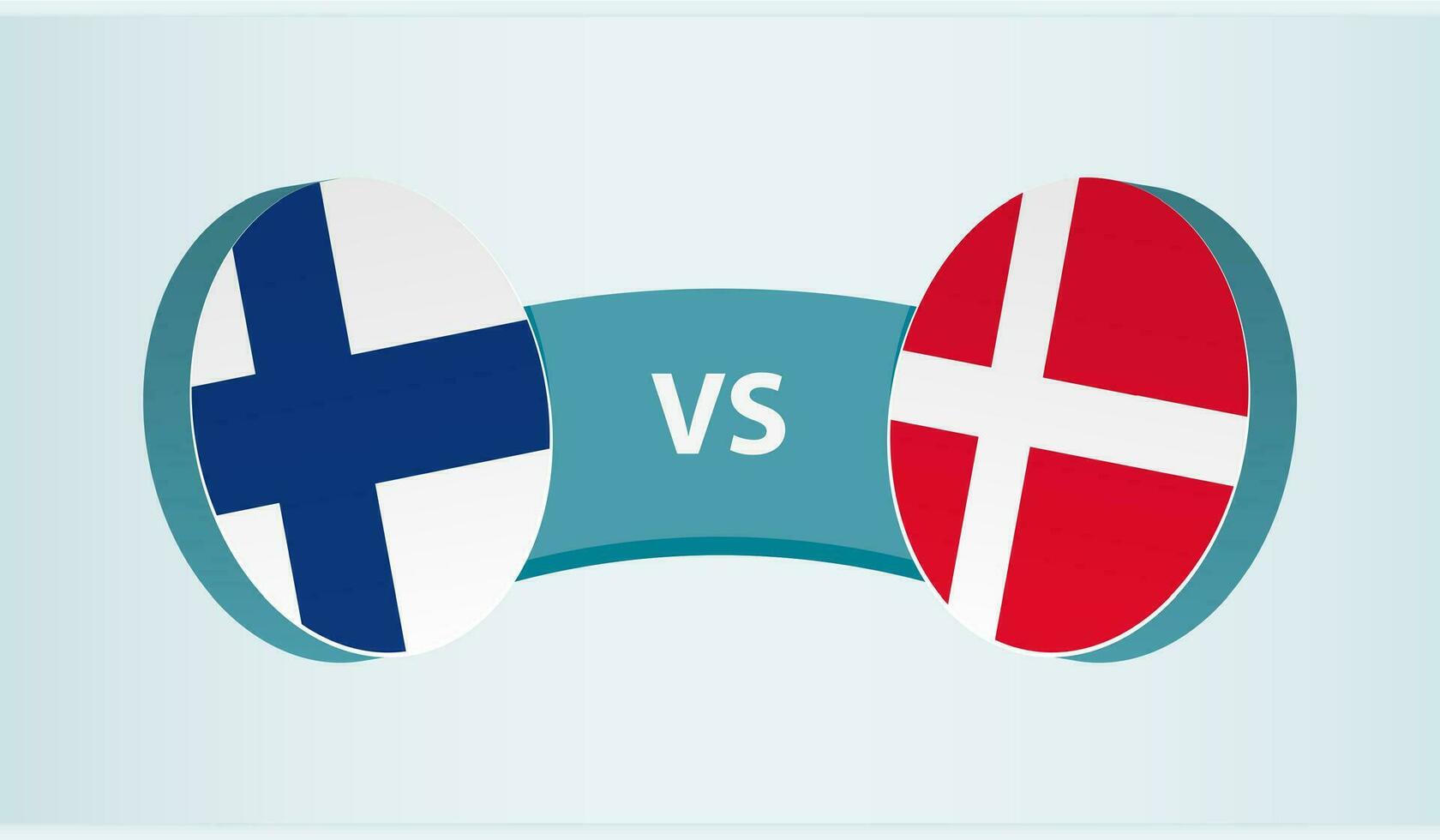 Finlândia versus Dinamarca, equipe Esportes concorrência conceito. vetor