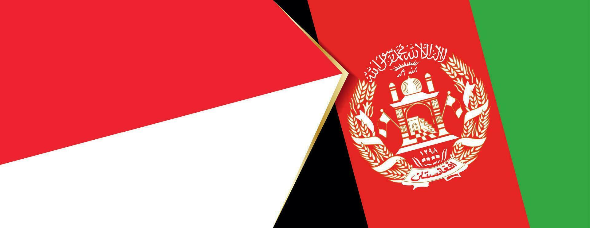 Indonésia e Afeganistão bandeiras, dois vetor bandeiras.