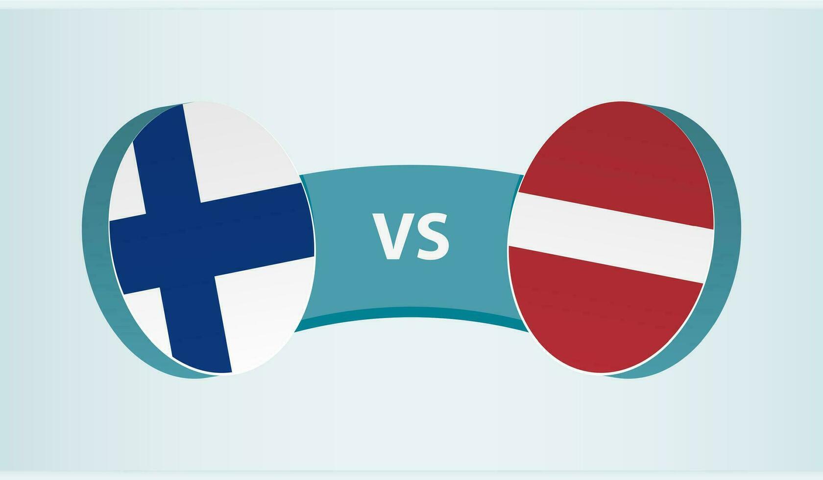 Finlândia versus Letônia, equipe Esportes concorrência conceito. vetor