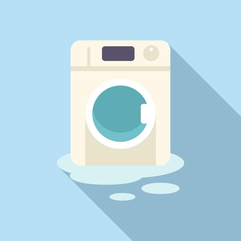 quebrado água lavando máquina ícone plano vetor. consertar acidente serviço vetor