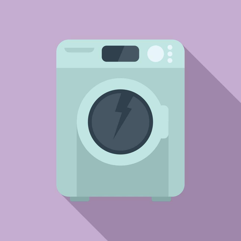 quebrado elétrico do lavando máquina ícone plano vetor. limpeza serviço vetor