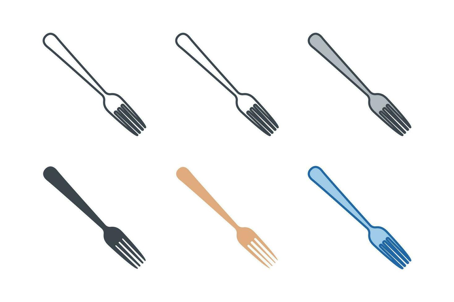 garfo ícone coleção com diferente estilos. garfo ícone símbolo vetor ilustração isolado em branco fundo