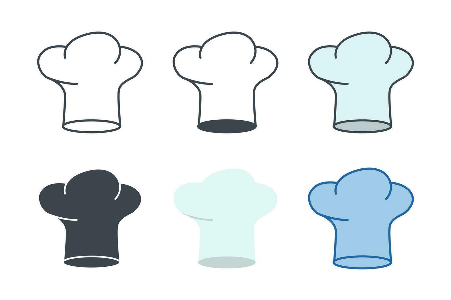 chefe de cozinha chapéu ícone coleção com diferente estilos. chefe de cozinha chapéu ícone símbolo vetor ilustração isolado em branco fundo